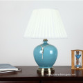 Modern Chinese Ceramic Table Lamp With Antique Brass Base Hand Painted Table Lamp For Living Room Table Light LT-2308
